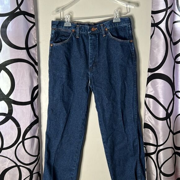 Vintage Wrangler Jeans Mens 33x32 Blue 936DEN Cowboy Slim Denim Rodeo Tag 35x32 - Picture 3 of 13